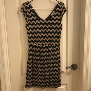 Black/gold chevron dress